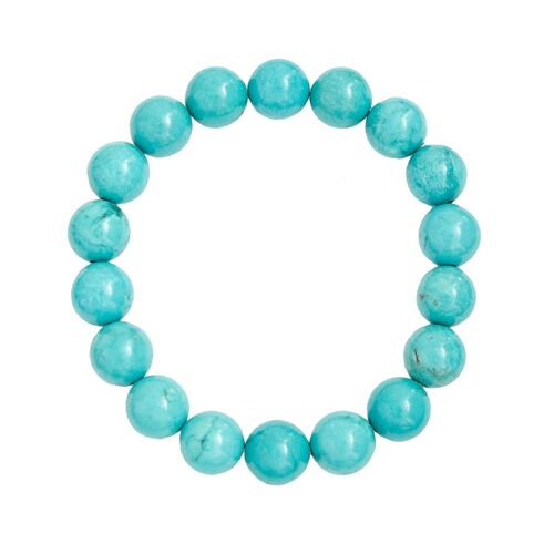 Bracelet Turquoise stabilisée - Pierres boules 10mm - 22 - FA