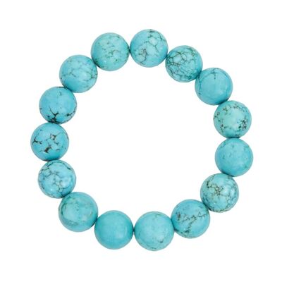 Pulsera de turquesa estabilizada - piedras bola de 12 mm - 18 - SF