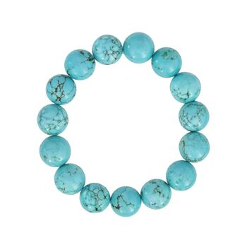 Bracelet Turquoise stabilisée - Pierres boules 12mm - 22 - SF 2