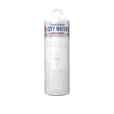 White Düsseldorf City Water bottle - with carrier ring