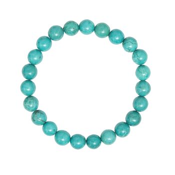 Bracelet Turquoise stabilisée - Pierres boules 8mm - 20 - FA 2