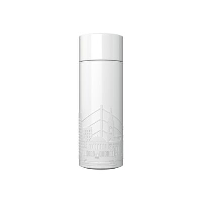 White Düsseldorf City Water bottle - with flat lid