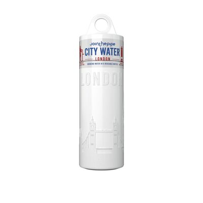 White London City Water bottle - with carrier ring