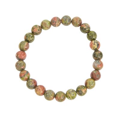 Bracciale Unakite - Pietre a sfera 8mm - 18 - FO