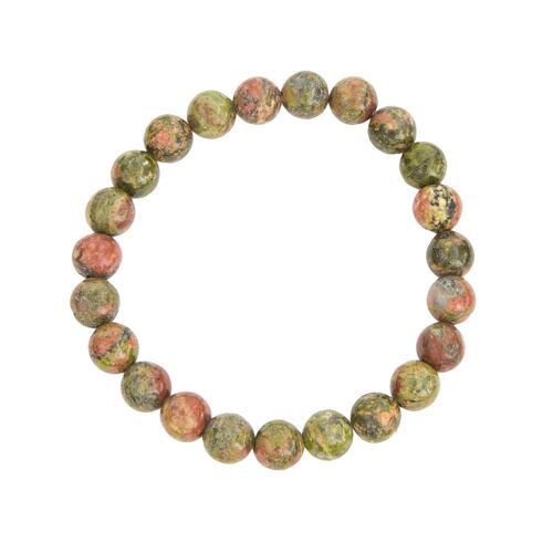 Bracelet Unakite - Pierres boules 8mm - 22 - SF