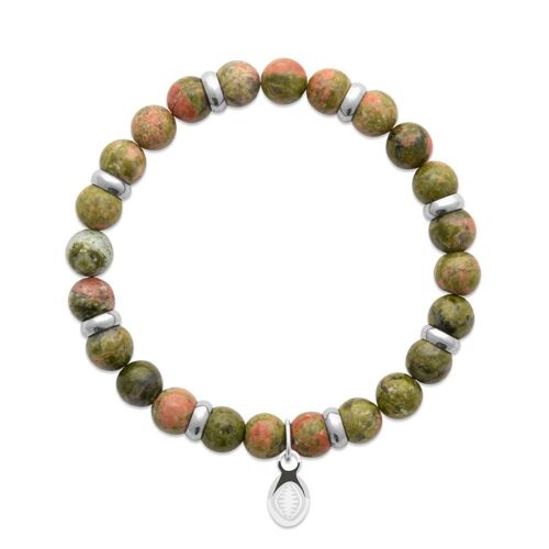 Bracelet Unakite et Anneaux "Pour Lui"