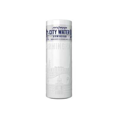 White Birmingham City Water bottle - with flat lid