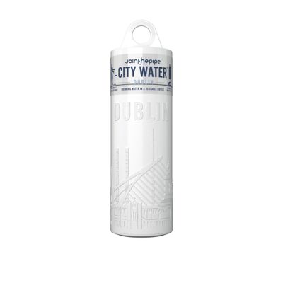White Dublin City Water bottle - with carrier ring