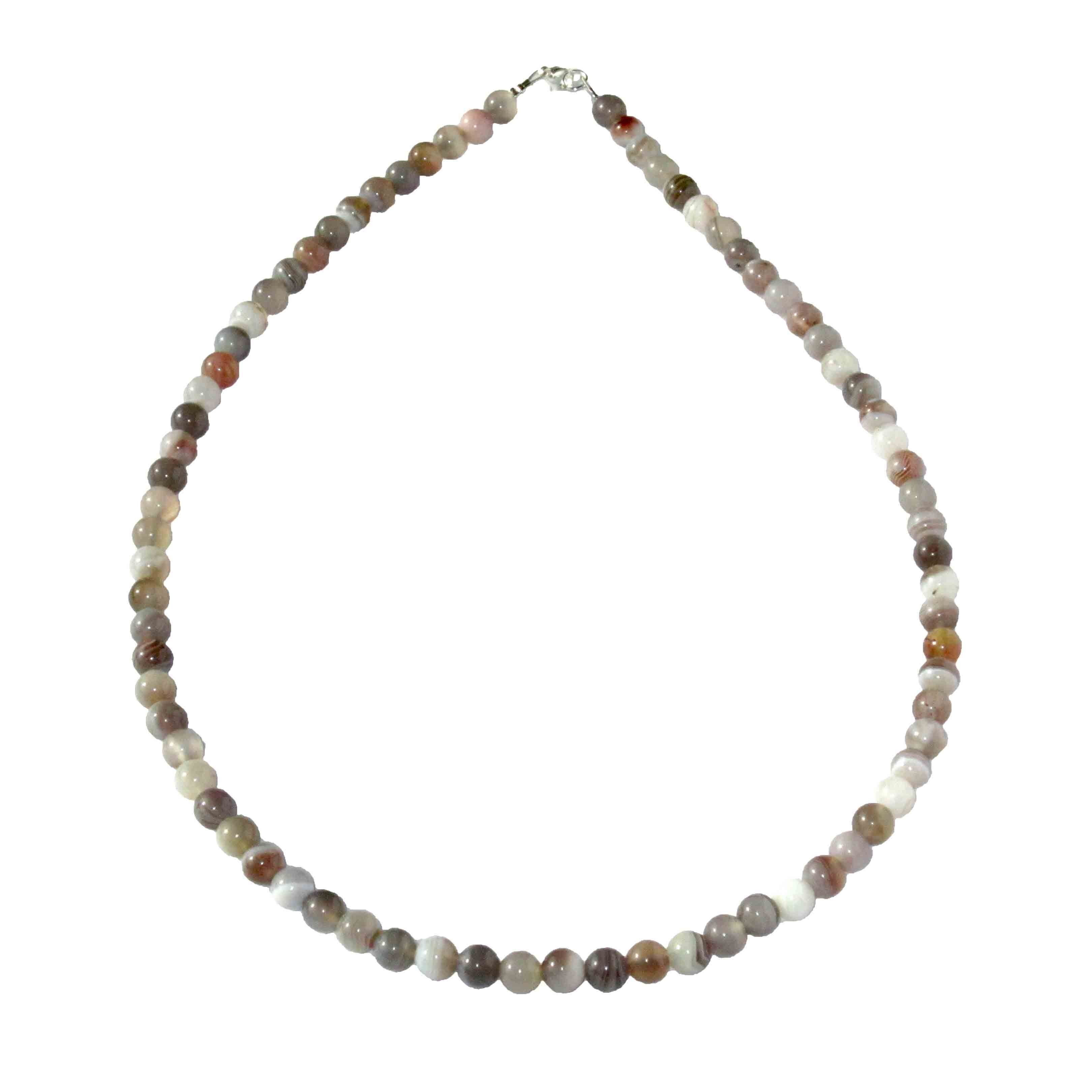 Buy wholesale Botswana Agate necklace - 6mm ball stones - 42 cm