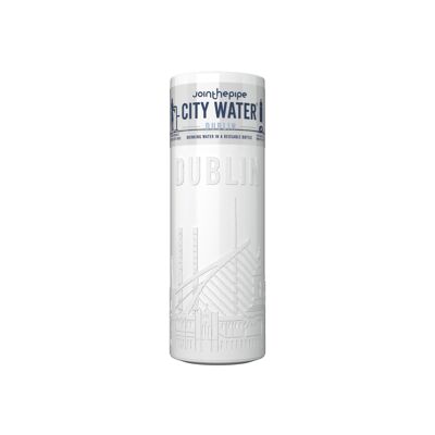 White Dublin City Water bottle - with flat lid