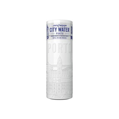 White Porto City Water bottle - with flat lid
