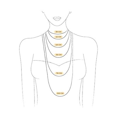 Halskette aus schwarzem Achat mit Zonen - 6 mm Kugelsteine - 48 cm - Goldverschluss