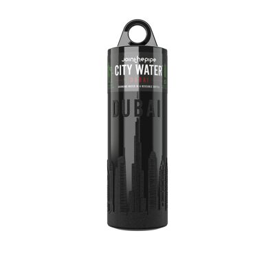 Black Dubai City Water bottle - with carrier ring