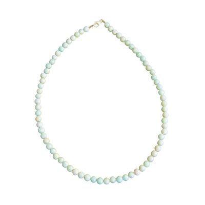 Collana Amazonite - Pietre a sfera 6mm - 39 cm - Chiusura in argento