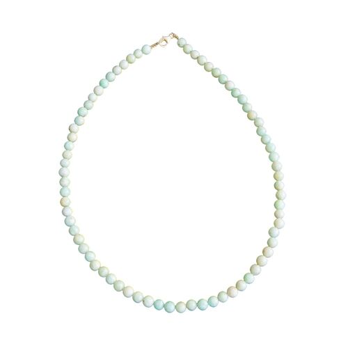 Collier Amazonite - Pierres boules 6mm - 39 cm- Fermoir or