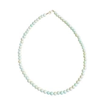 Collier Amazonite - Pierres boules 6mm - 42 cm- Fermoir argent 1