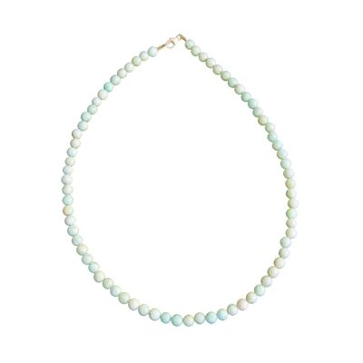 Amazonite necklace - 6mm ball stones - 78 cm - Gold clasp