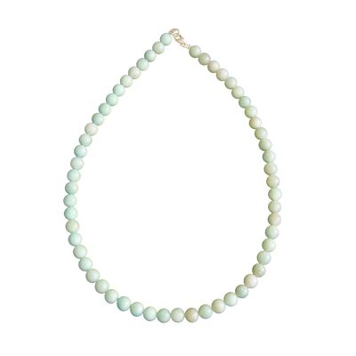 Amazonite necklace - 8mm ball stones - 100 cm - Silver clasp