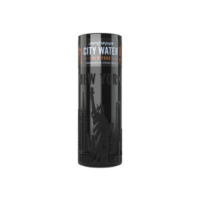 Black New York City Water bottle - with flat lid