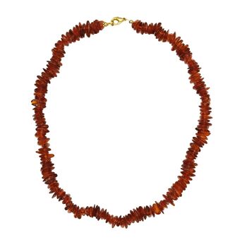 Collier Ambre Cognac - Baroque - 46cm 2