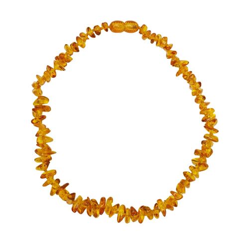 Collier Ambre Jaune - Pour EnFermoir argentnt