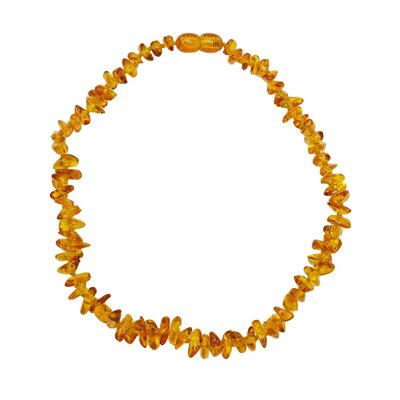 Collier Ambre Jaune - Pour EnFermoir argentnt