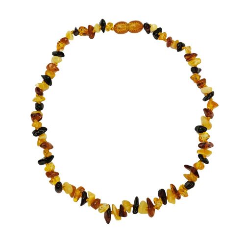 Collier Ambre Multicolore - Pour EnFermoir argentnt