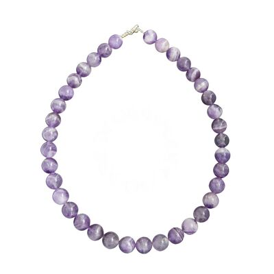 Amethyst-Halskette - 12 mm Kugelsteine - 42 cm - Silberverschluss