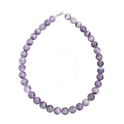 Amethyst necklace - 12mm ball stones - 48 cm - Gold clasp