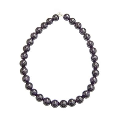 Amethyst-Halskette - 14 mm Kugelsteine - 39 cm - Silberverschluss