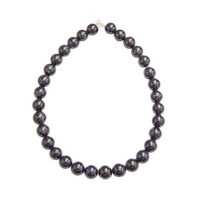 Amethyst necklace - 14mm ball stones - 48 cm - Silver clasp
