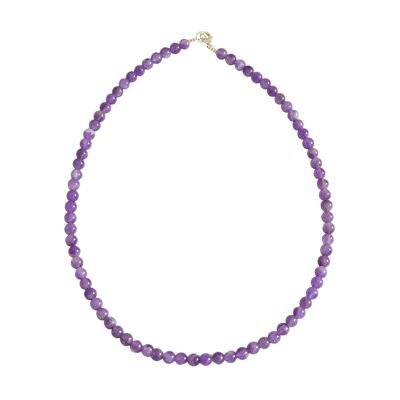 Amethyst necklace - 6mm ball stones - 56 cm - Silver clasp