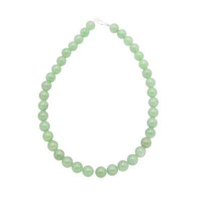 Aventurine necklace - 12mm ball stones - 42 cm - Silver clasp