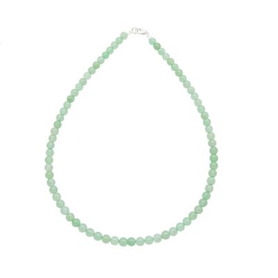 Aventurine necklace - 6mm ball stones - 39 cm - Silver clasp