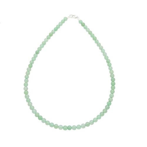 Collier Aventurine - Pierres boules 6mm - 42 cm- Fermoir argent