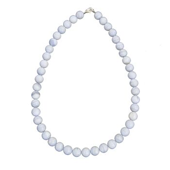 Collier Calcédoine - Pierres boules 10mm - 48 cm- Fermoir or 1