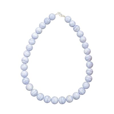 Collar Calcedonia - Piedras bola 14mm - 42 cm - Cierre de oro