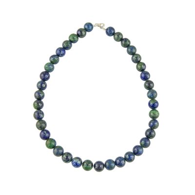 Collier Chrysocolle - Pierres boules 12mm - 39 cm- Fermoir or