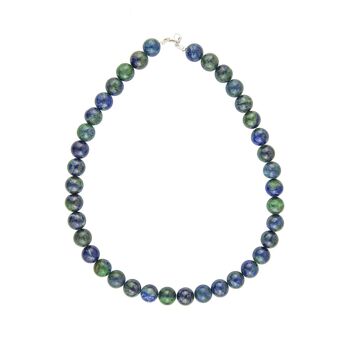 Collier Chrysocolle - Pierres boules 12mm - 42 cm- Fermoir or 2