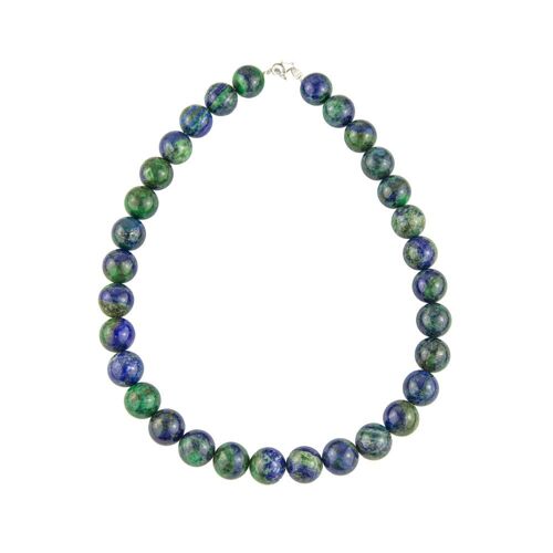 Collier Chrysocolle - Pierres boules 14mm - 39 cm- Fermoir or