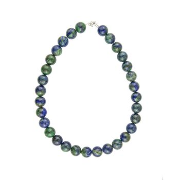 Collier Chrysocolle - Pierres boules 14mm - 48 cm- Fermoir or 2