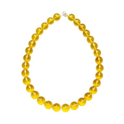 Citrine necklace - 14mm ball stones - 39 cm - Silver clasp