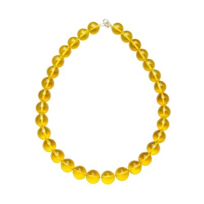 Collier Citrine - Pierres boules 14mm - 39 cm- Fermoir or