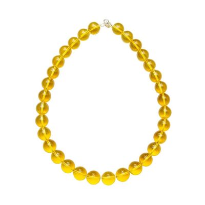 Collier Citrine - Pierres boules 14mm - 42 cm- Fermoir or