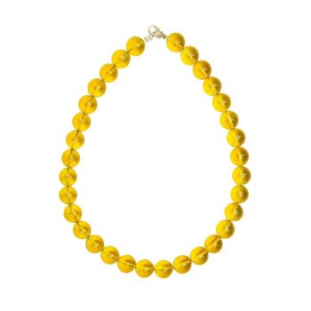 Collier Citrine - Pierres boules 14mm - 78 cm- Fermoir or 2