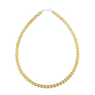 Collier Citrine - Pierres boules 6mm - 39 cm- Fermoir argent