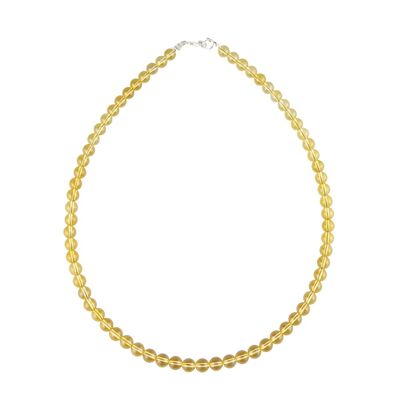 Citrine necklace - 6mm ball stones - 42 cm - Gold clasp