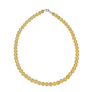 Collier Citrine - Pierres boules 8mm - 48 cm- Fermoir or 1