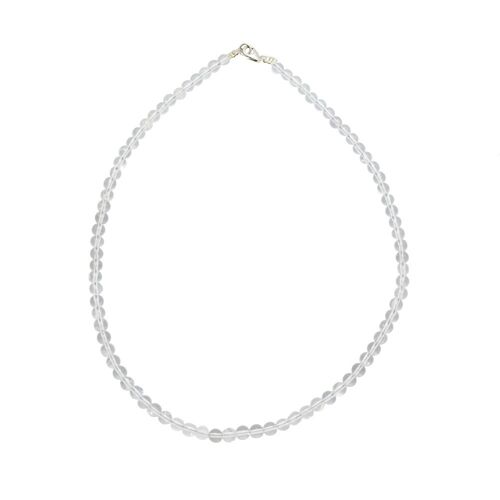 Collier Cristal de roche - Pierres boules 6mm - 48 cm- Fermoir or