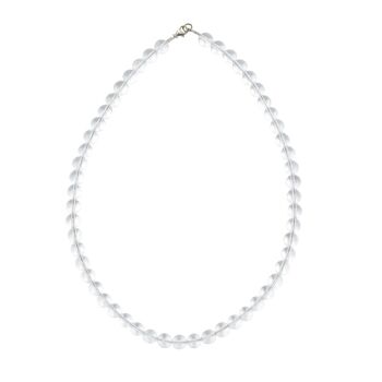 Collier Cristal de roche - Pierres boules 8mm - 48 cm- Fermoir argent 2